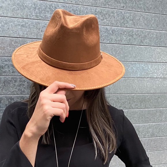 Joanna Indiana Suede Flat Brim Hat Camel display picture 3